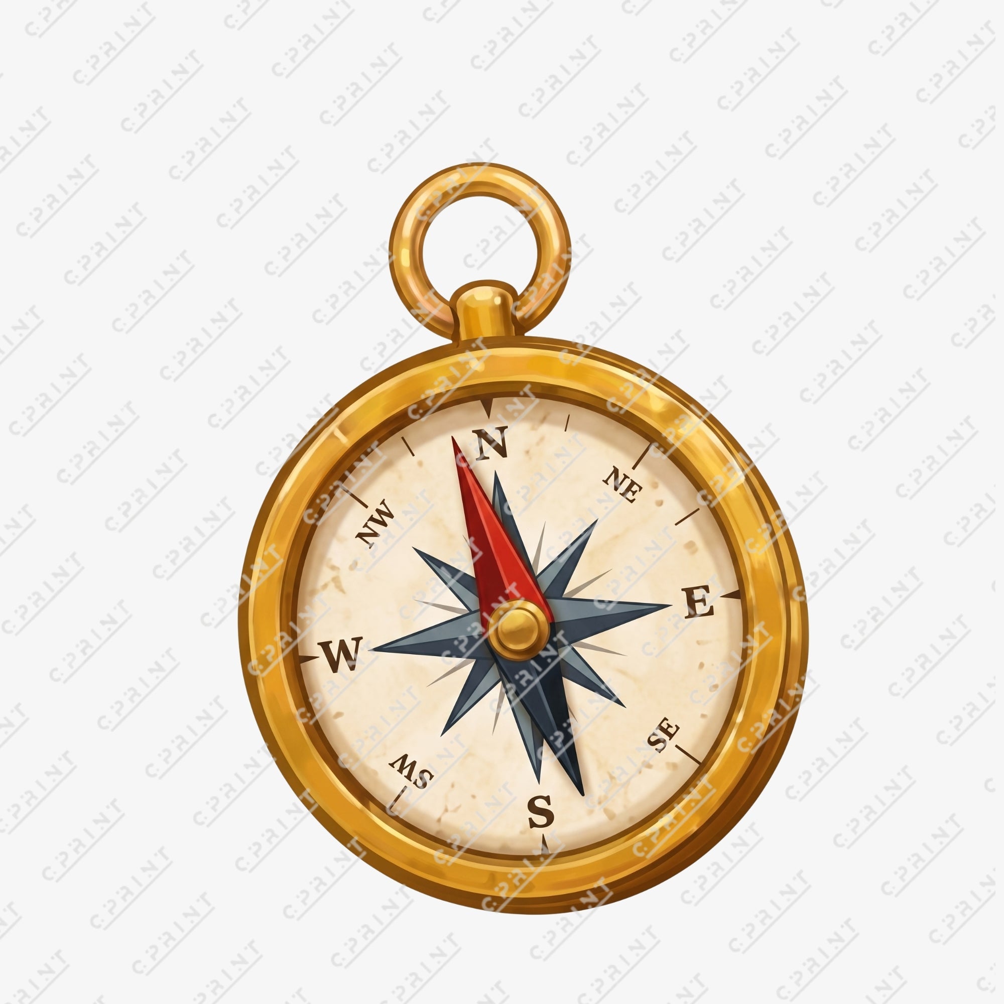 Golden Pirate Compass Cutout