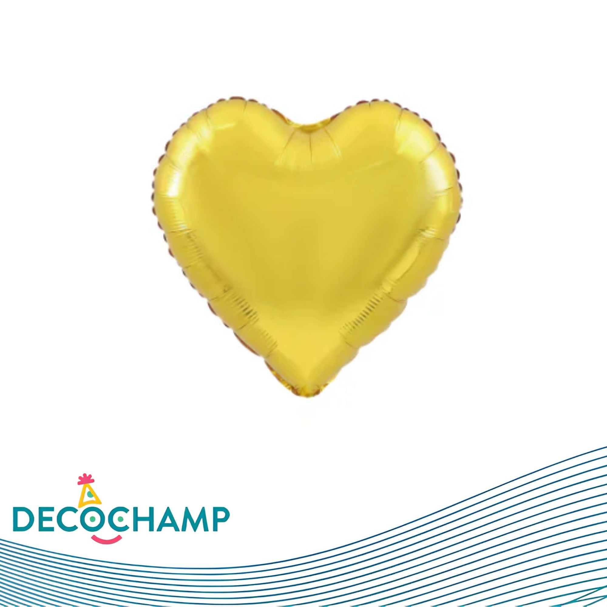 Deco Heart 9" Gold (5 per package)