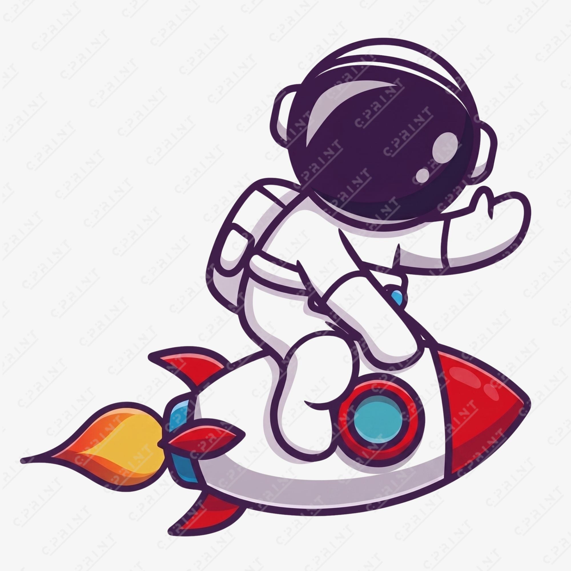Astronaut Riding Rocket Cardboard Cutout – Space Adventure Party Standee