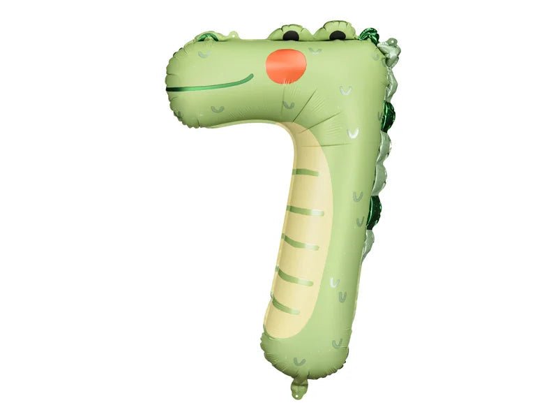 Animal Number "7" Foil Balloons PARTY DECO 35" CROCODILLE - FestiUSA