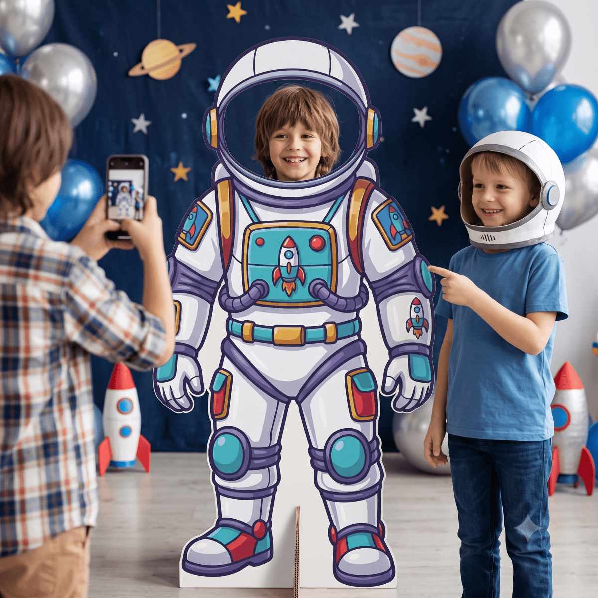 Astronaut Kids Photo Stand-in – Custom Space Adventure Face Cut-Out - FestiUSA