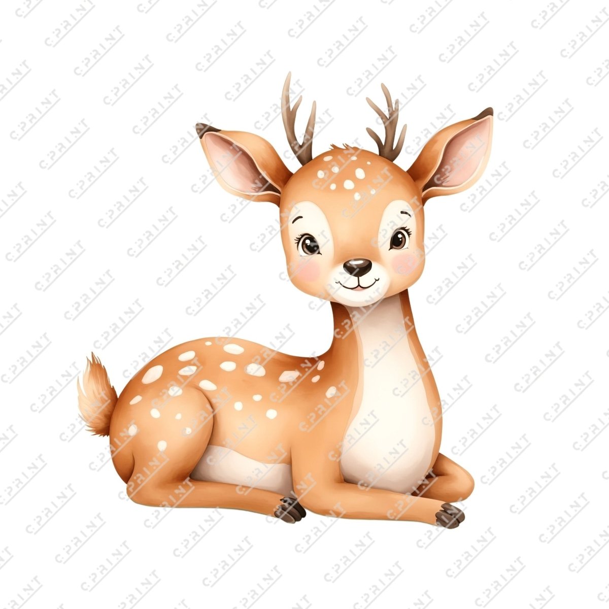 Cute Watercolor Baby Deer - FestiUSA