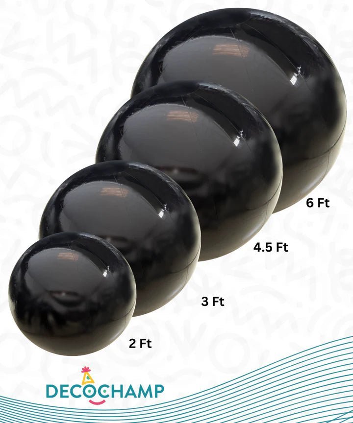 DecoBalls Black (COMBO-2ft, 3ft, 4.5ft, 6ft) - FestiUSA