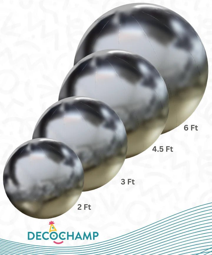 DecoBalls Silver (COMBO-2ft, 3ft, 4.5ft, 6ft) - FestiUSA