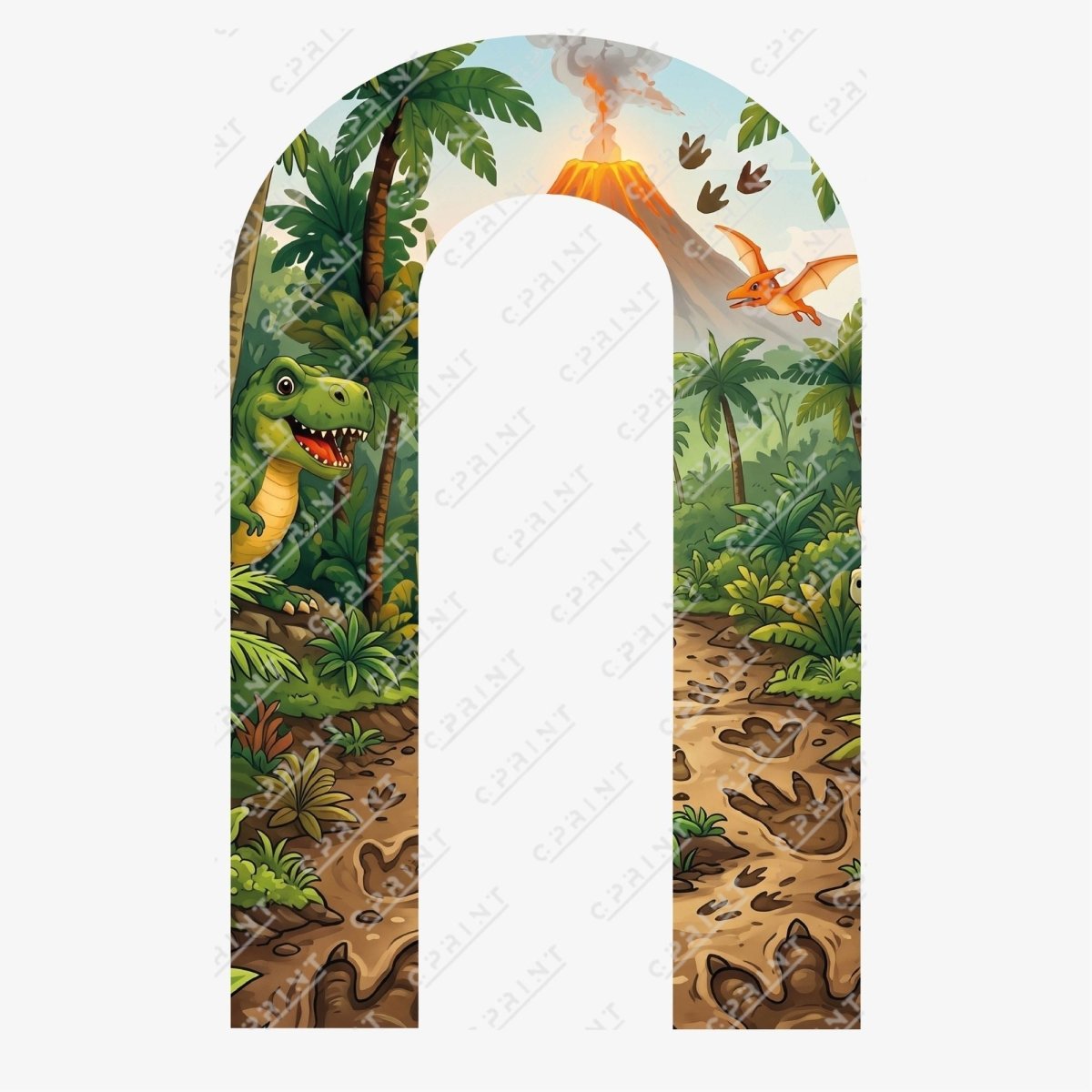 Dino Adventure Custom Cutout Arch Cover - FestiUSA