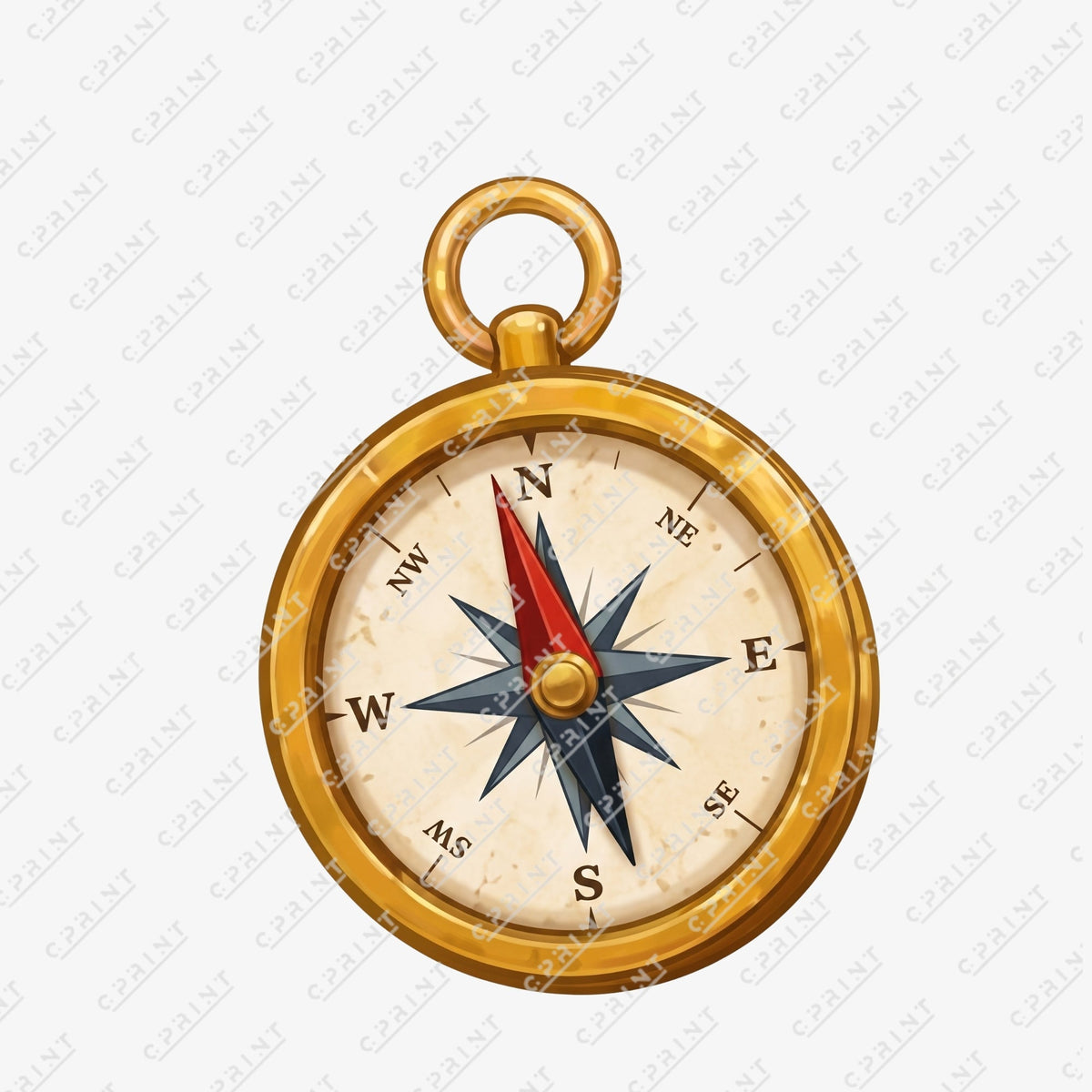 Golden Pirate Compass Cutout
