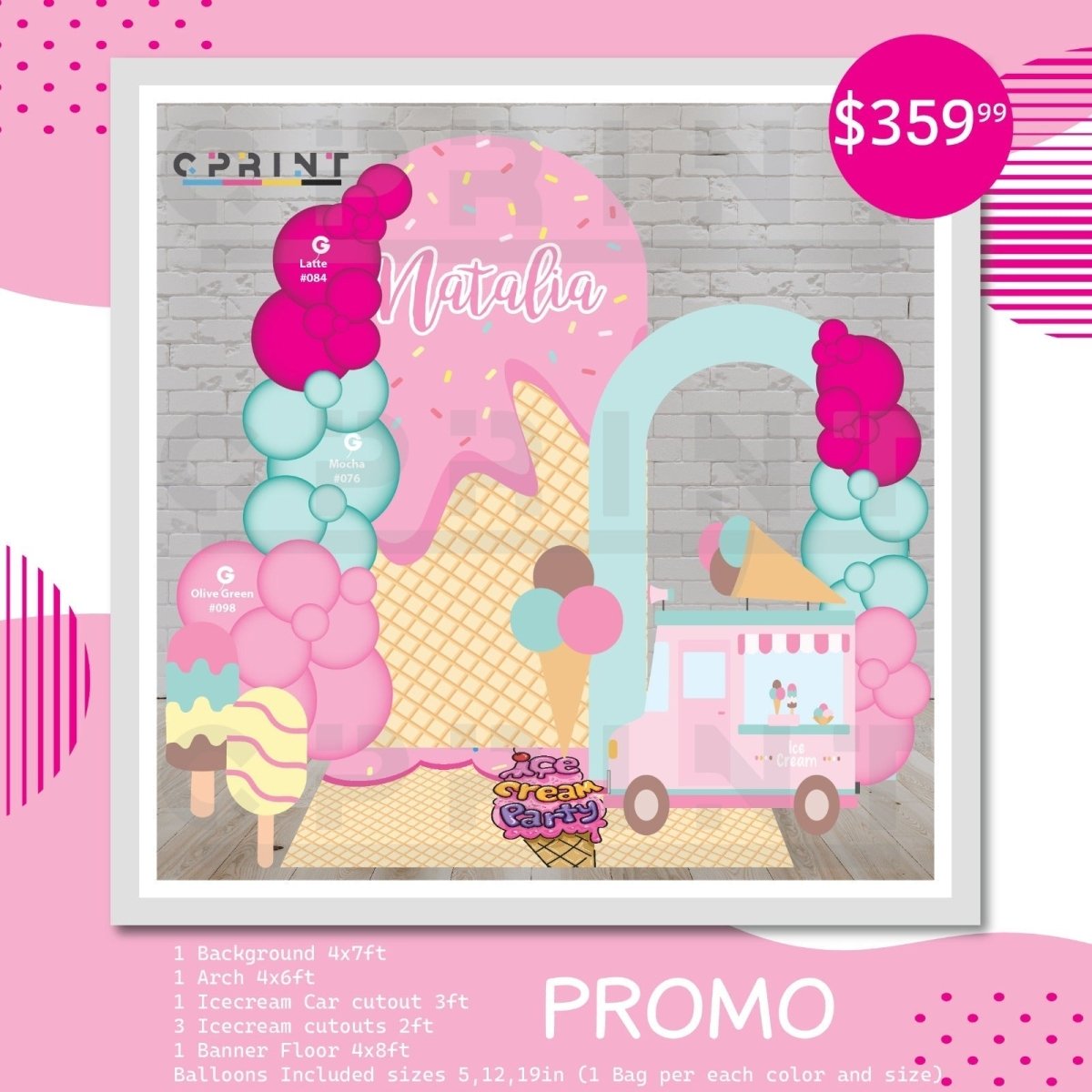 Ice Cream Themed Party Bundle Design - FestiUSA