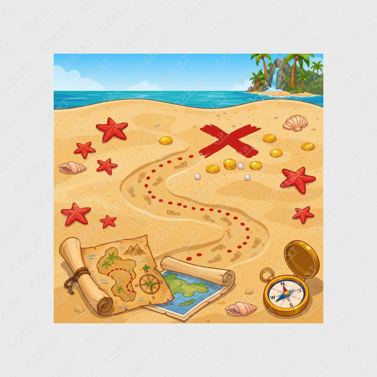 Pirate Adventure Printed Party Floor Decals for Event