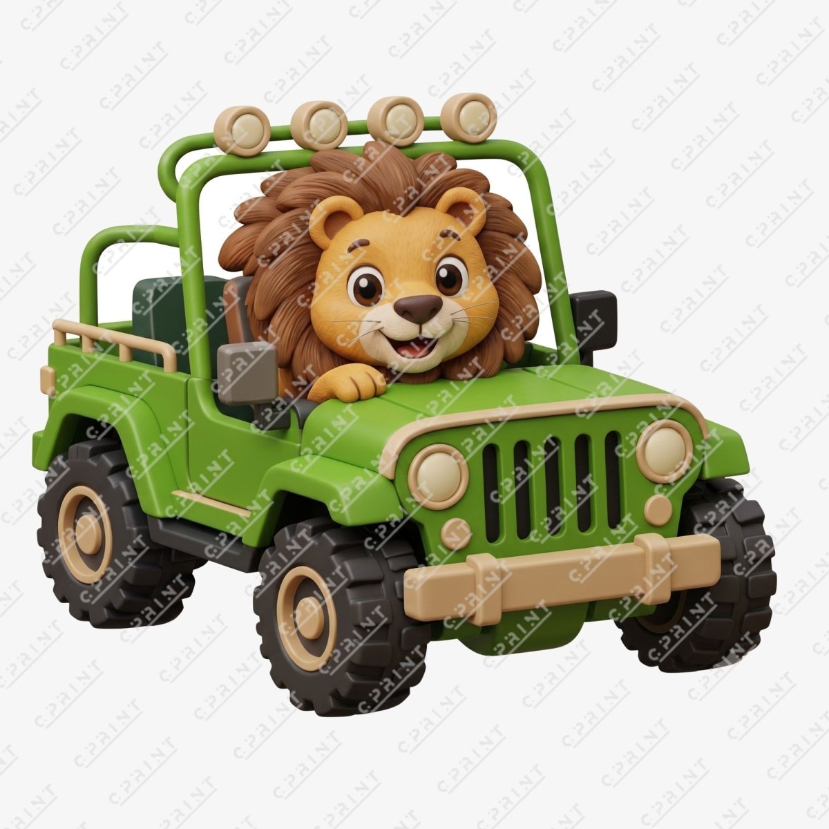 Safari Adventure Leon-Jeep Custom Character Cut-Out - FestiUSA
