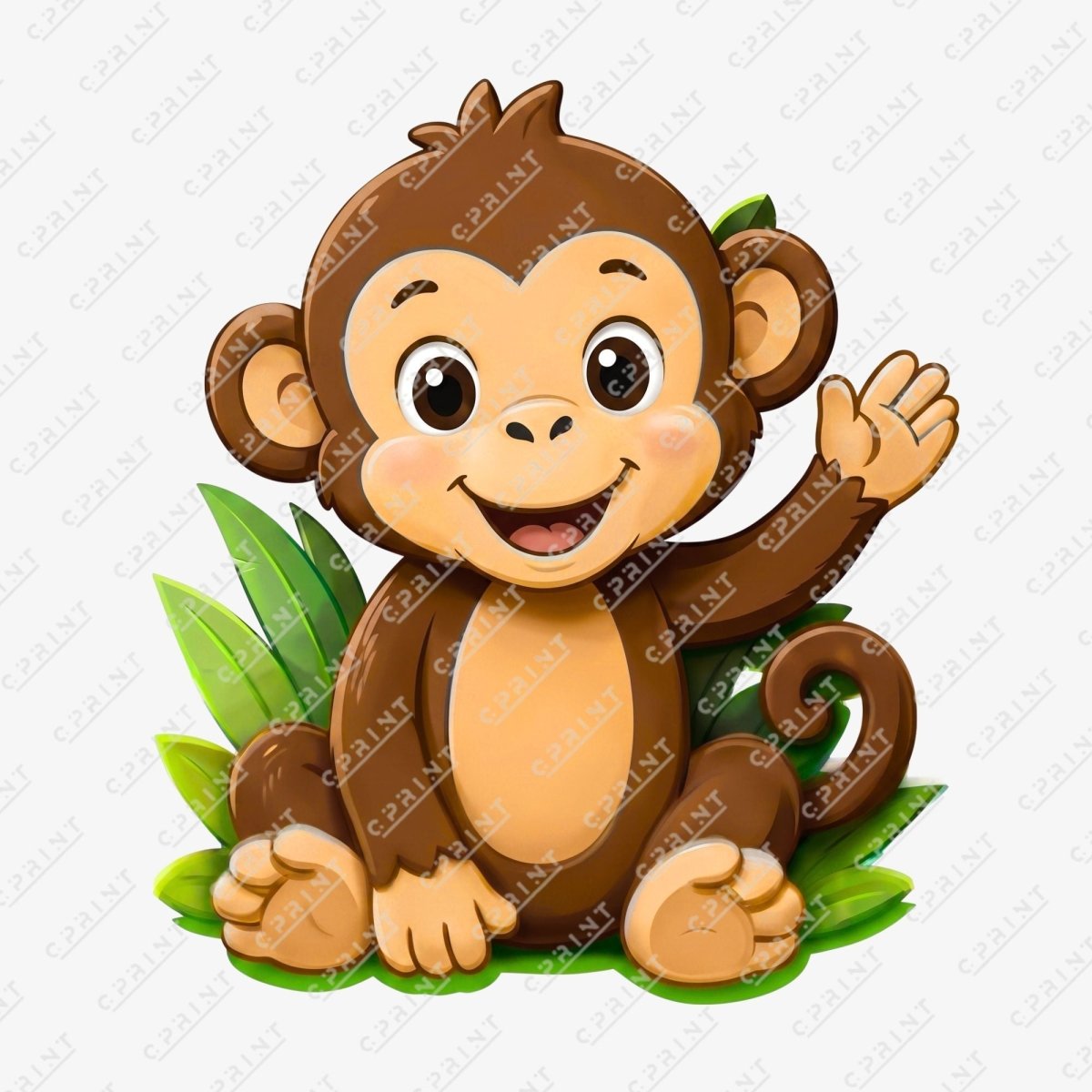 Safari Adventure Sitting Monkey Custom Character Cut-Out - FestiUSA