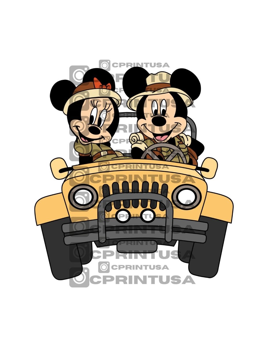 SAFARI JEEP MICKEY AND MINNIE CUT OUT - FestiUSA