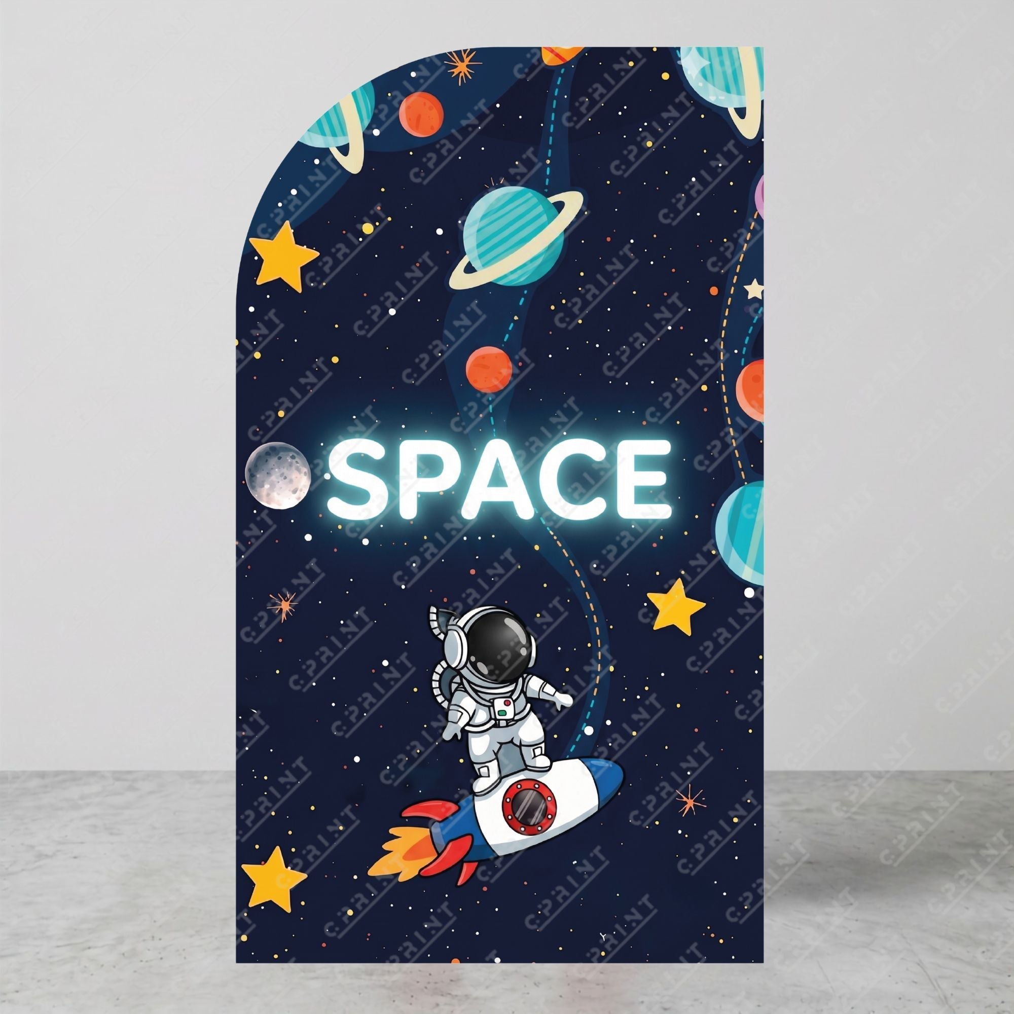 Space Adventure Left Offset Arch Backdrop