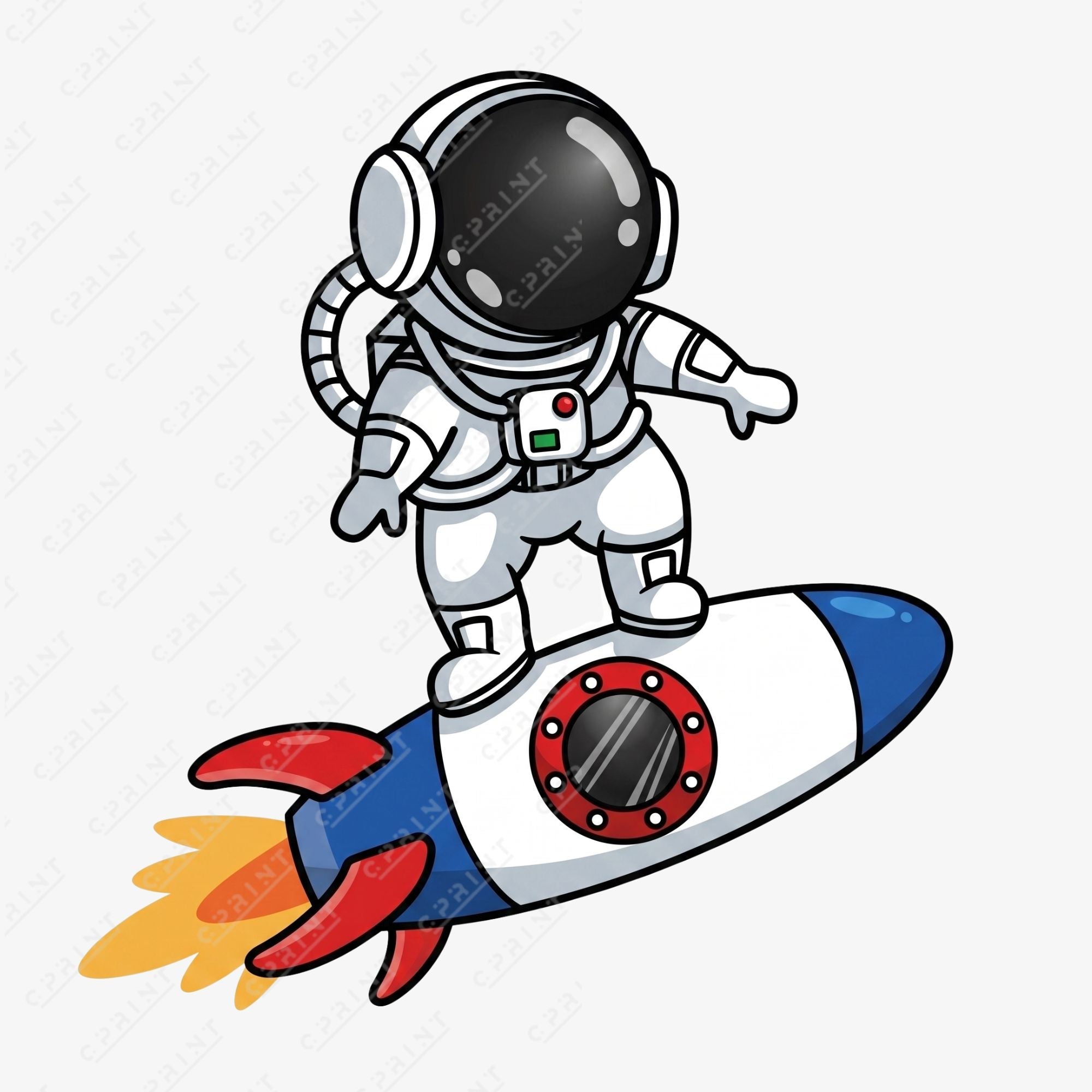 Surfing Rocket Astronaut Cardboard Cutout – Space Adventure Party Standee