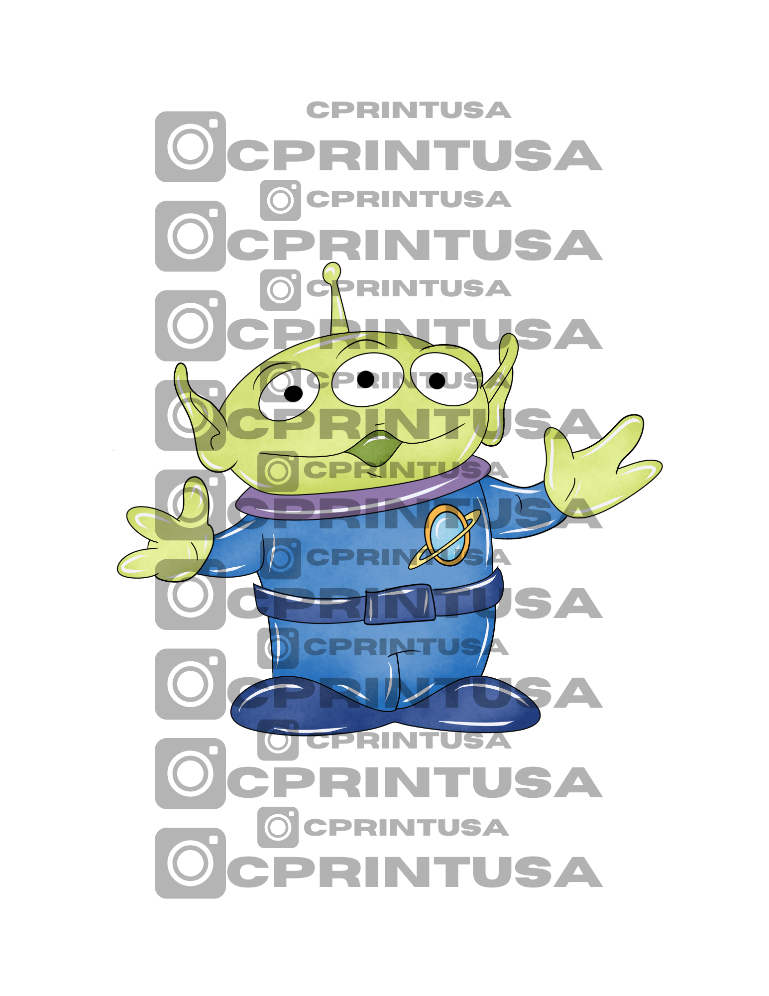 TOY STORY ALIEN WATERCOLOR CUT OUT