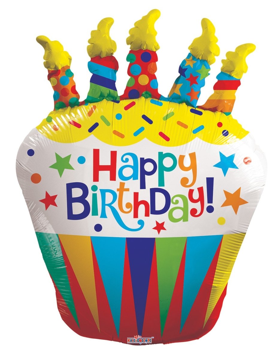 36″ Birthday Cupcake Shape Gb - (Single Pack). 15114-36 - FestiUSA