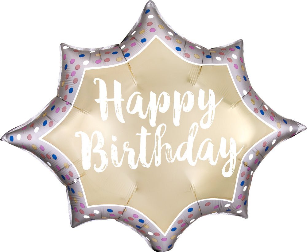 Birthday Satin Gold Burst 35" - (Single Pack). 3906001 - FestiUSA