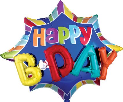 Burst Happy BDAY 35" - (Single Pack). 3357401 - FestiUSA