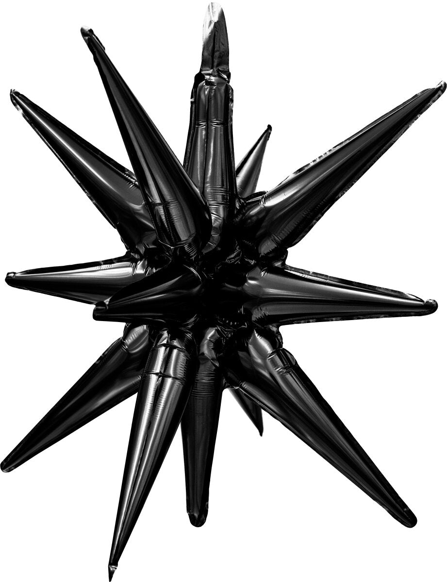 Decochamp Starburst Black 3D Foil Balloon - 22" in. - FestiUSA