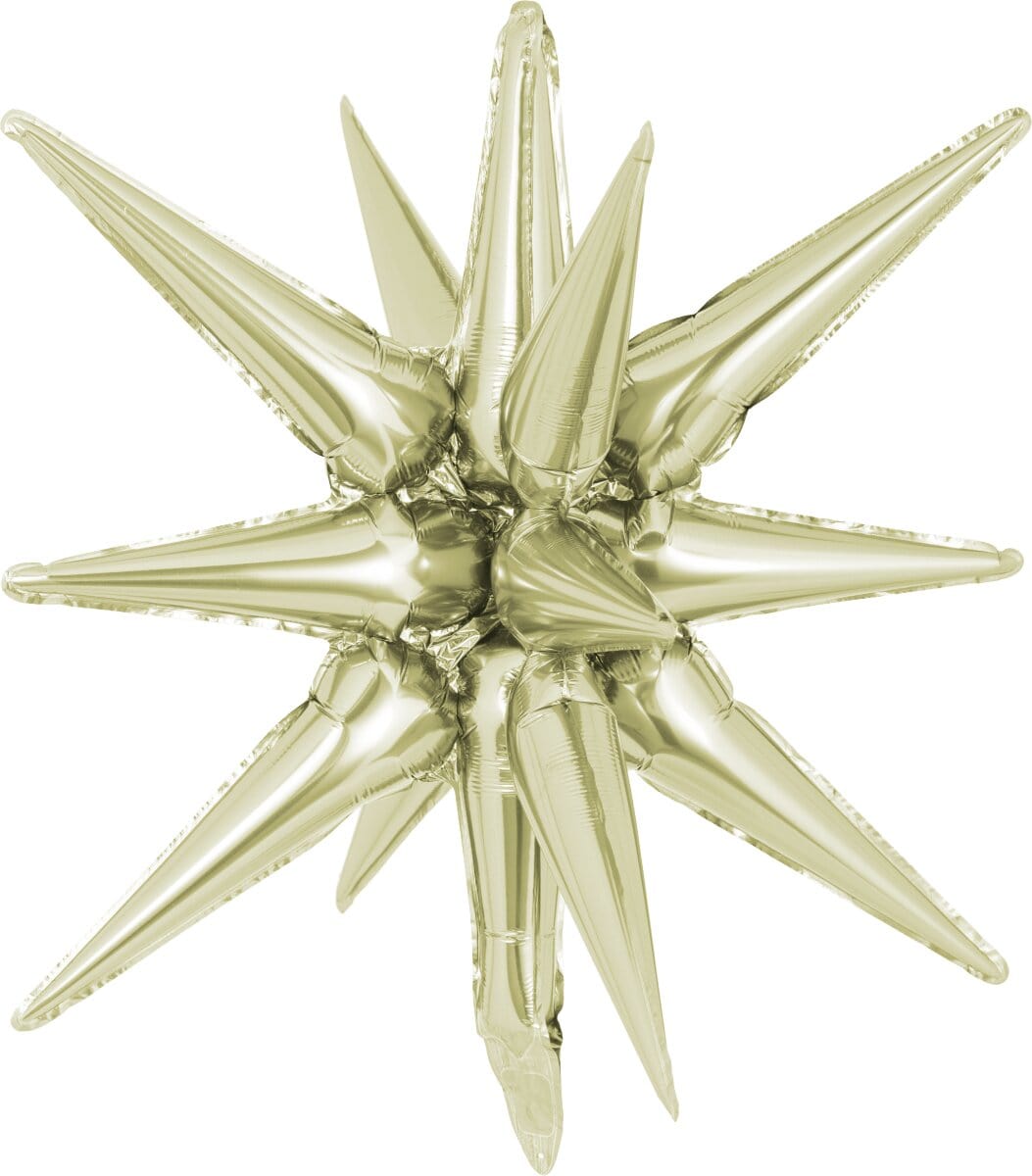 Decochamp Starburst White Gold 3D Foil Balloon - 22" in. - FestiUSA