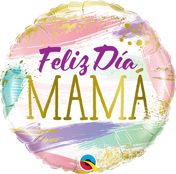 Feliz Dia Mama Color Swashes 18" - (Flat). 85943 - FestiUSA