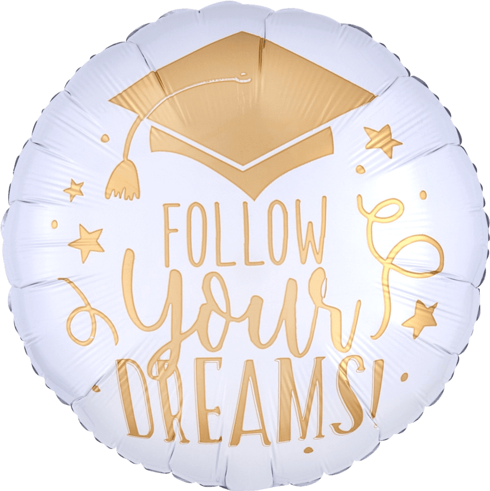 Follow Your Dreams White & Gold 17" - (Single Pack). 3764101 - FestiUSA