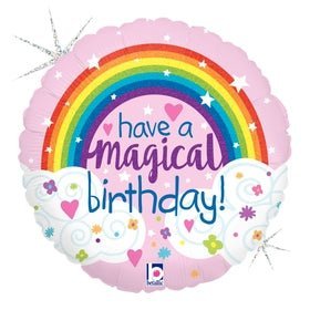 Glitter Magical Rainbow Birthday 18" 36698 (Single Pack) - FestiUSA