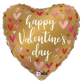 Gold Valentine Hearts 18" - (Flat). 26153 - FestiUSA