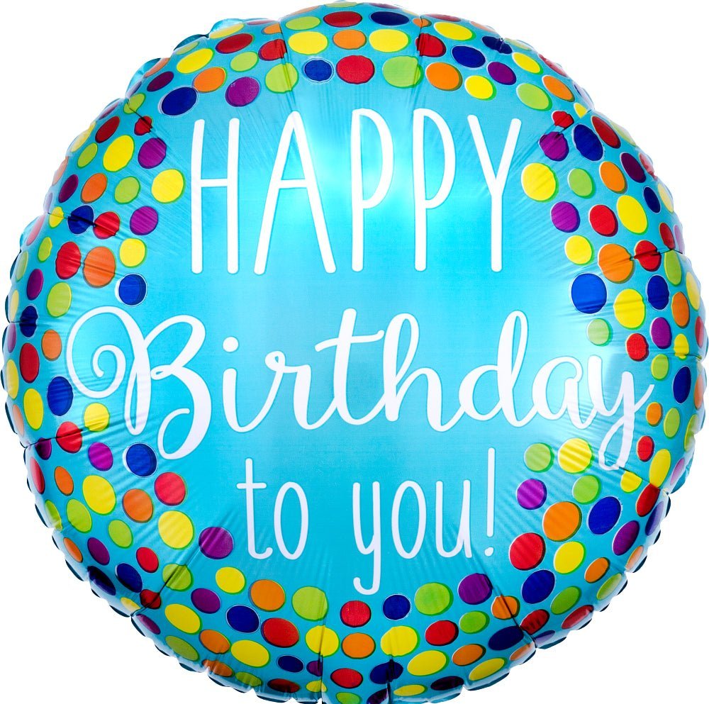 Happy Birthday To You Dots 17". - (Single Pack). 3514801 - FestiUSA