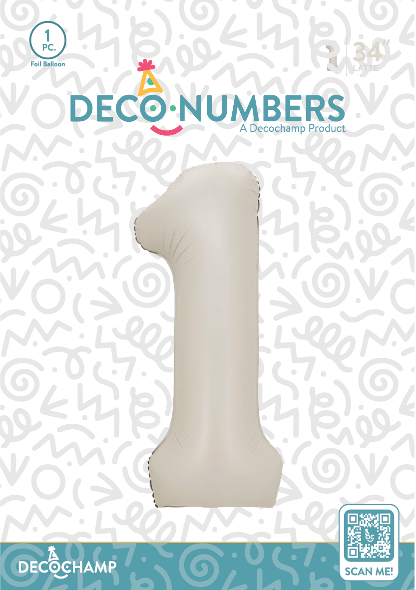 Number 1 Latte Foil Balloon 34" (Single Pack) DECONUMBER - FestiUSA