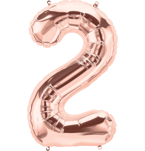Number 2 Rose Gold Foil Balloon 14" in each. 15682-14 - FestiUSA