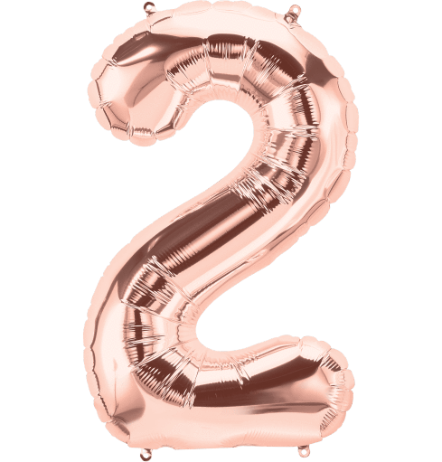 Number 2 Rose Gold Foil Balloon 14" in each. 15682-14 - FestiUSA