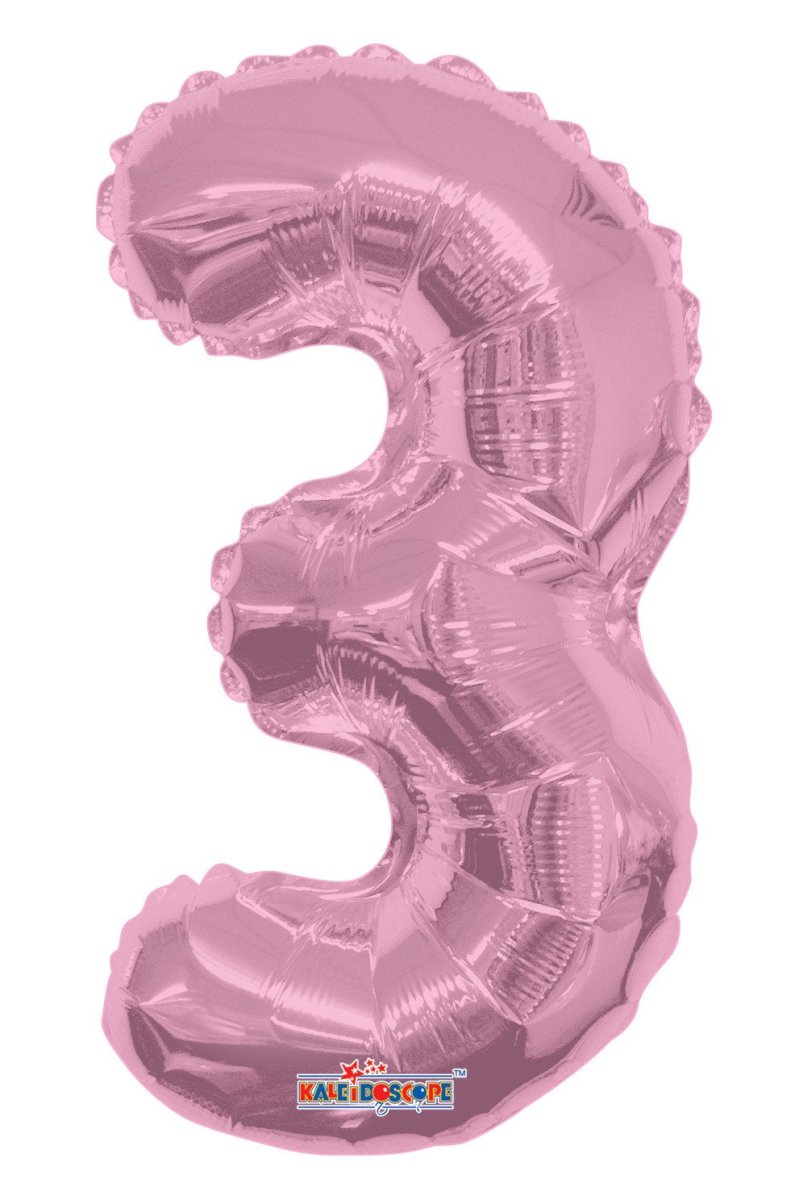Number 3 Light Pink Foil Balloon 14"in. 35050-14 - FestiUSA