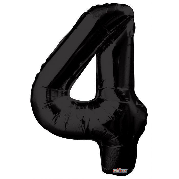 Number 4 Black Foil Balloon 34" each. 19686-34 - FestiUSA