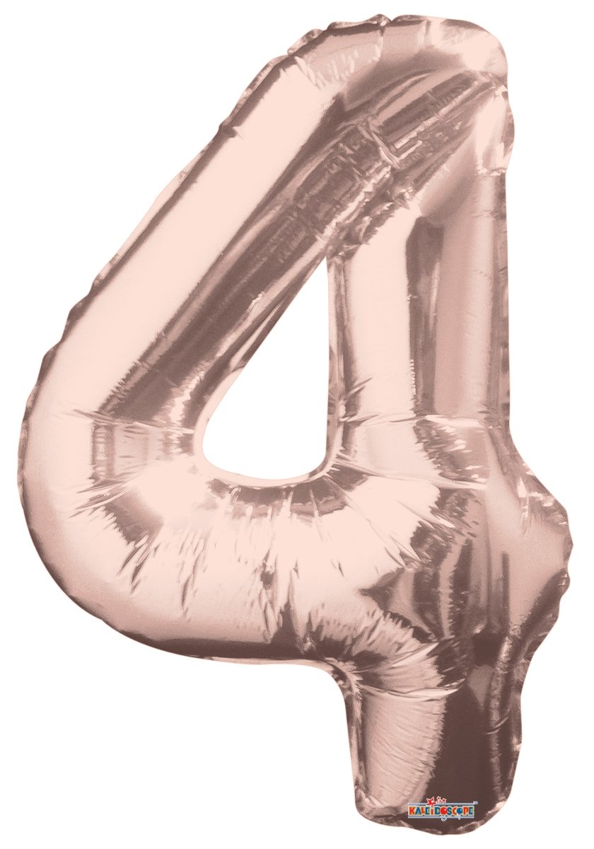 Number 4 Rose Gold Foil Balloon 34" 15644-34 - FestiUSA