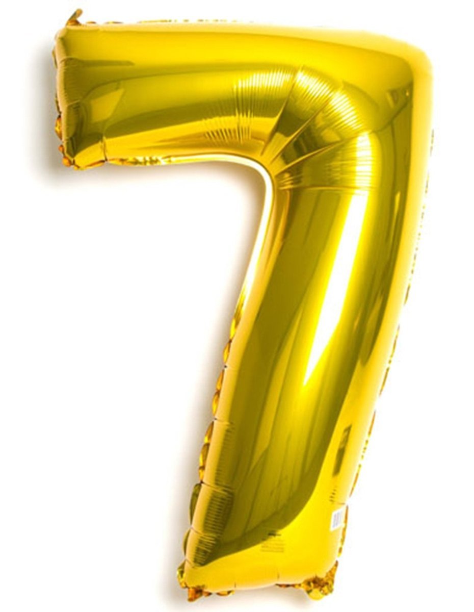 Number 7 Gold Foil Balloon 34" in each. 19659-34 - FestiUSA