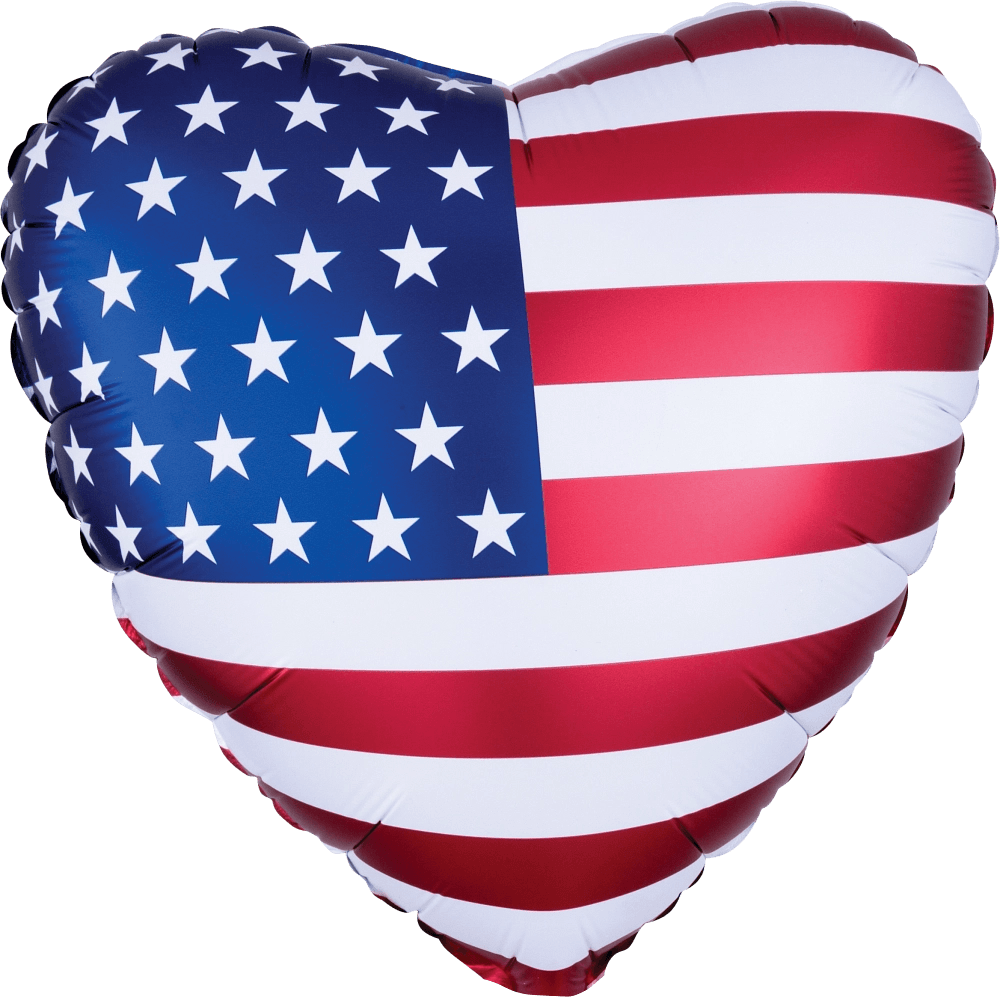 Satin Infused Heart Flag 18" - (Single Pack). 3933101 - FestiUSA