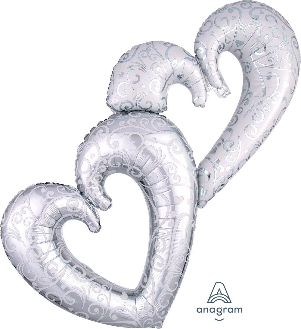 Silver Interlocking Hearts 53" - (Single Pack). 3130201 - FestiUSA
