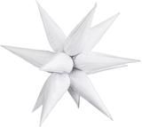 Starburst White 3D Foil Balloon - 26" in. - FestiUSA