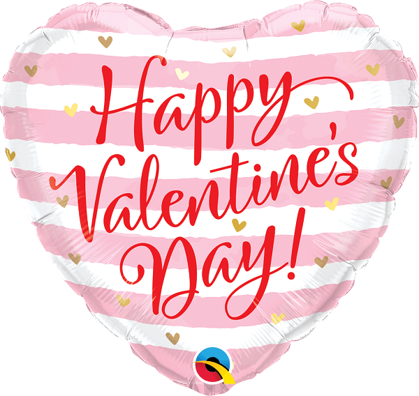 Valentine's Pink Stripes 18" - (Flat). 20949 - FestiUSA