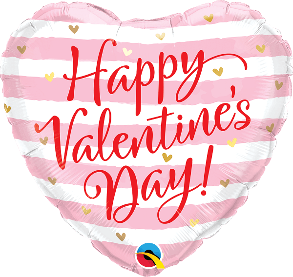 Valentine's Pink Stripes 18" - (Flat). 20949 - FestiUSA