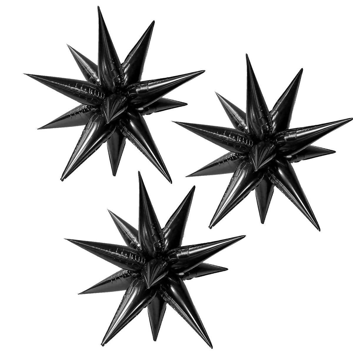Starburst Black 3D Foil Balloon - 26" in. - FestiUSA
