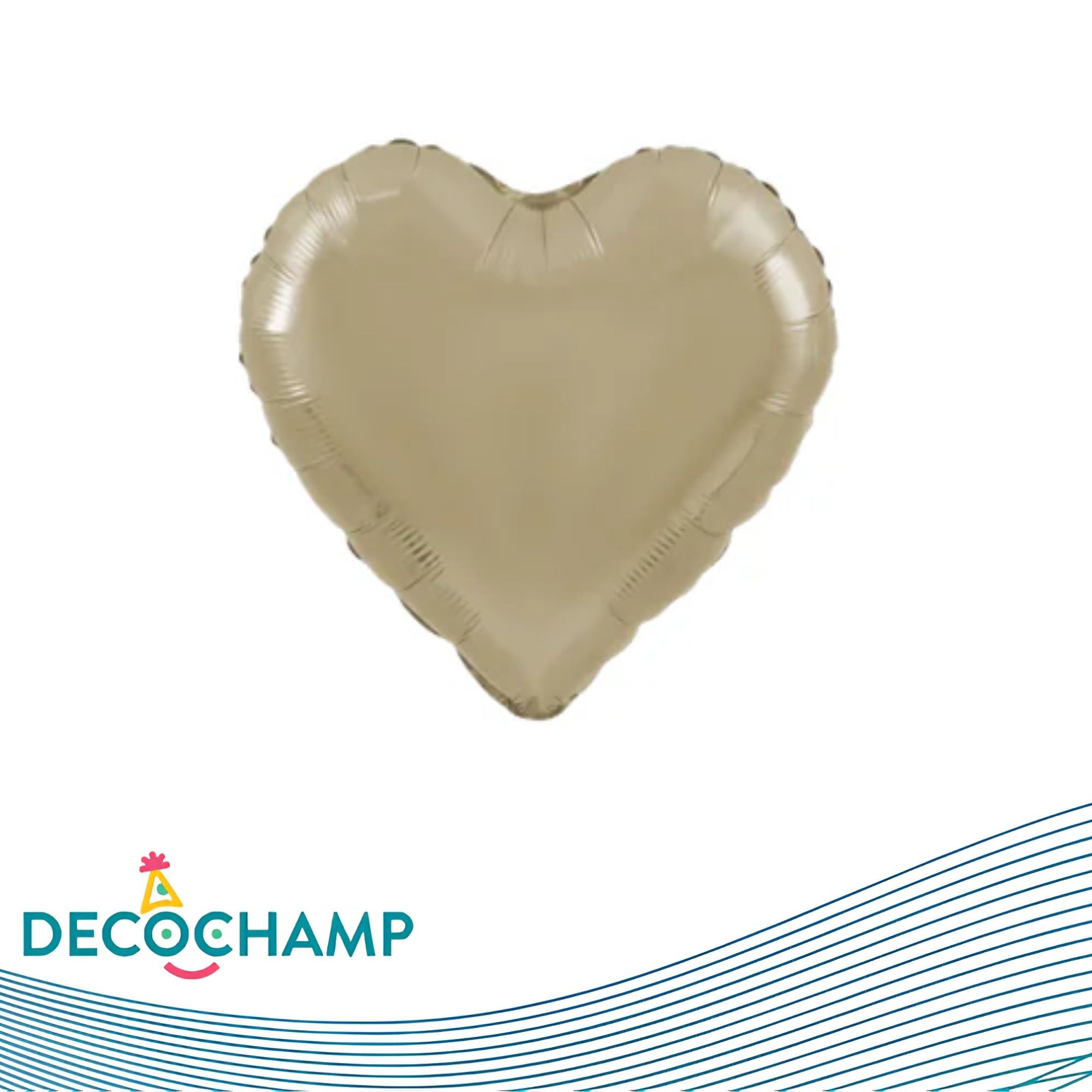 Deco Heart 9" Champagne (5 per package)