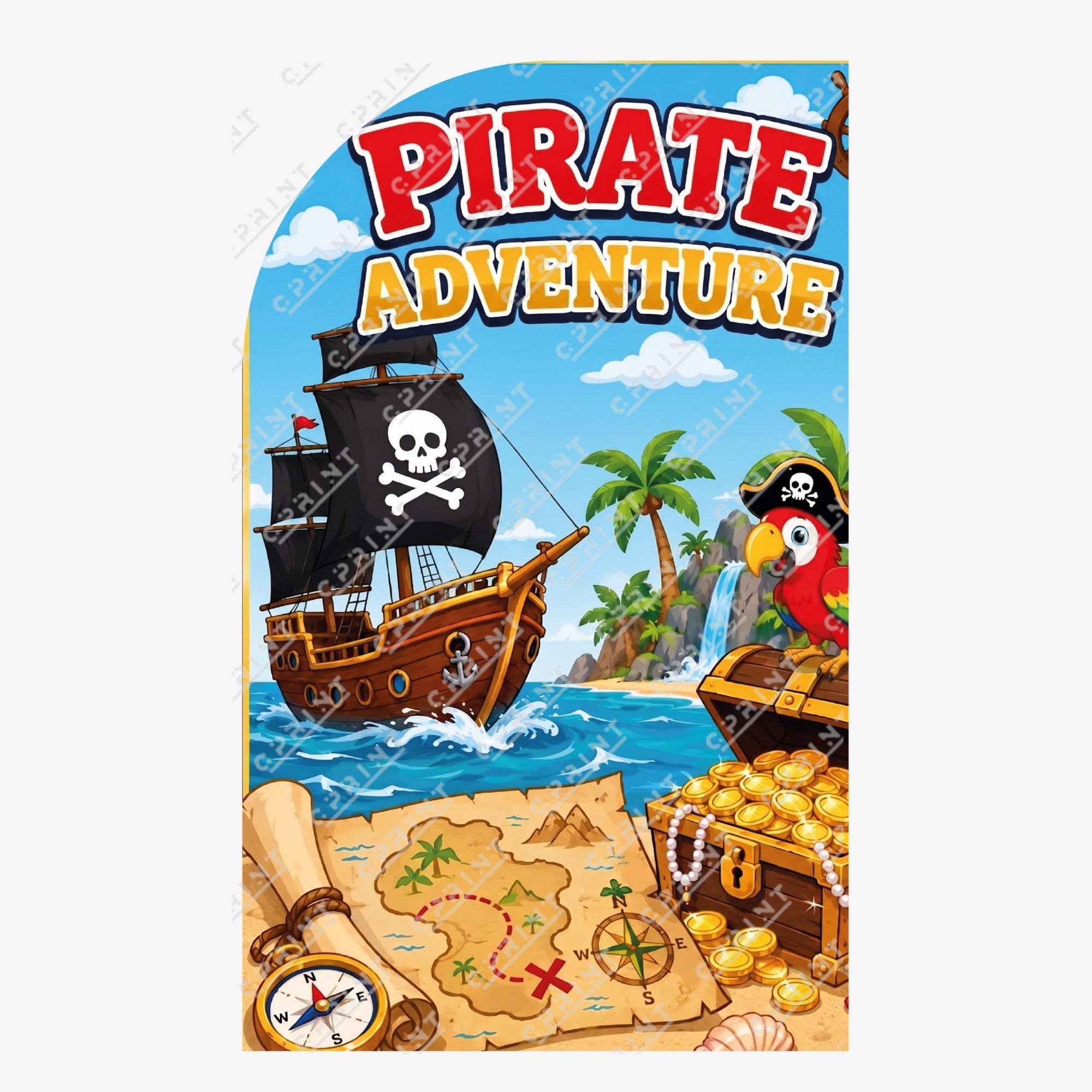 Pirate Adventure Left Offset Arch Backdrop
