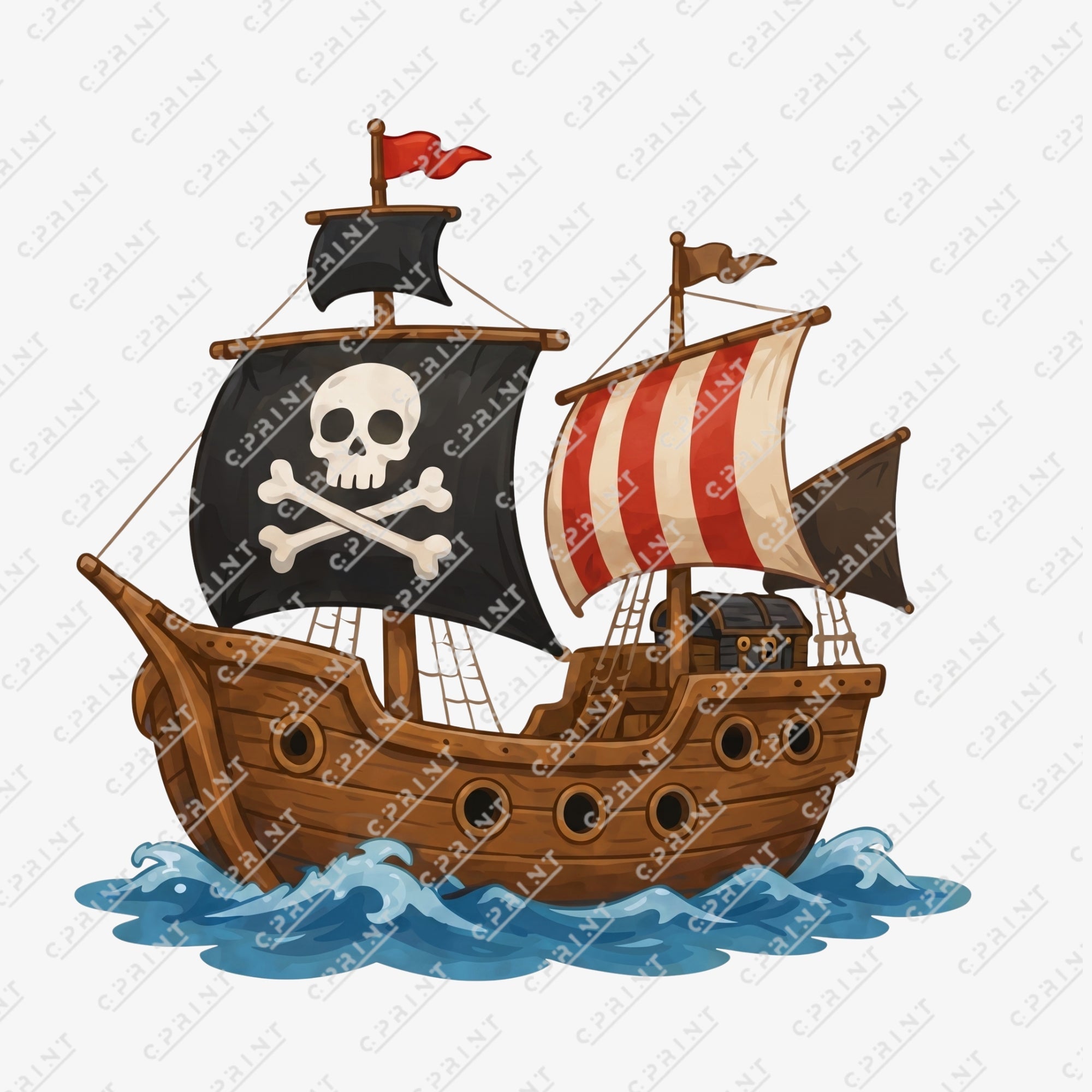 Pirate Ship Paper Cutout