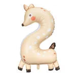 Animal Number "2" Foil Balloons PARTY DECO 35" ROE-DEER