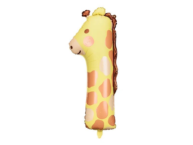 Animal Number "1" Foil Balloons PARTY DECO 35" Giraffe - FestiUSA