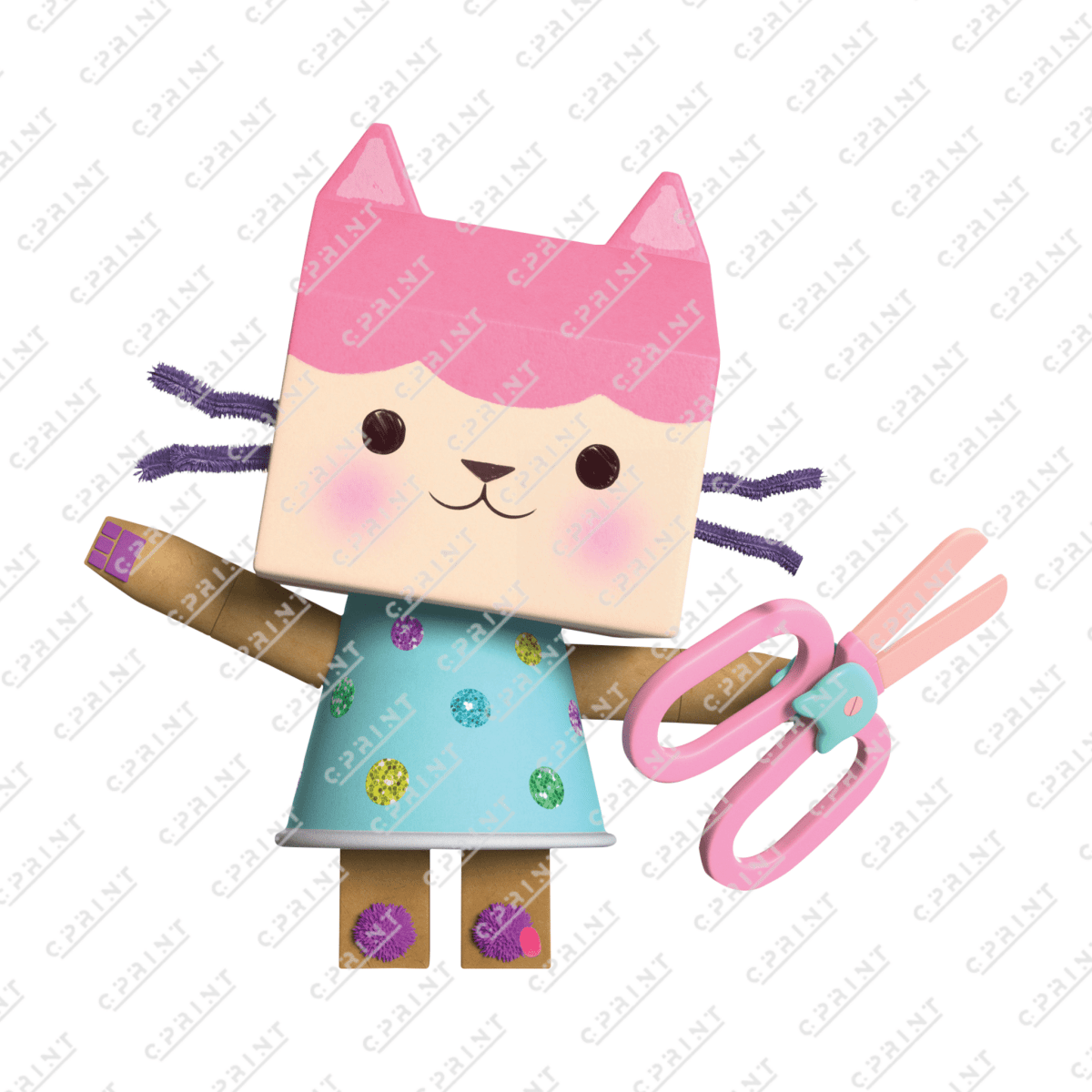 Baby Box Cat from Gabby's Dollhouse Cutout - FestiUSA