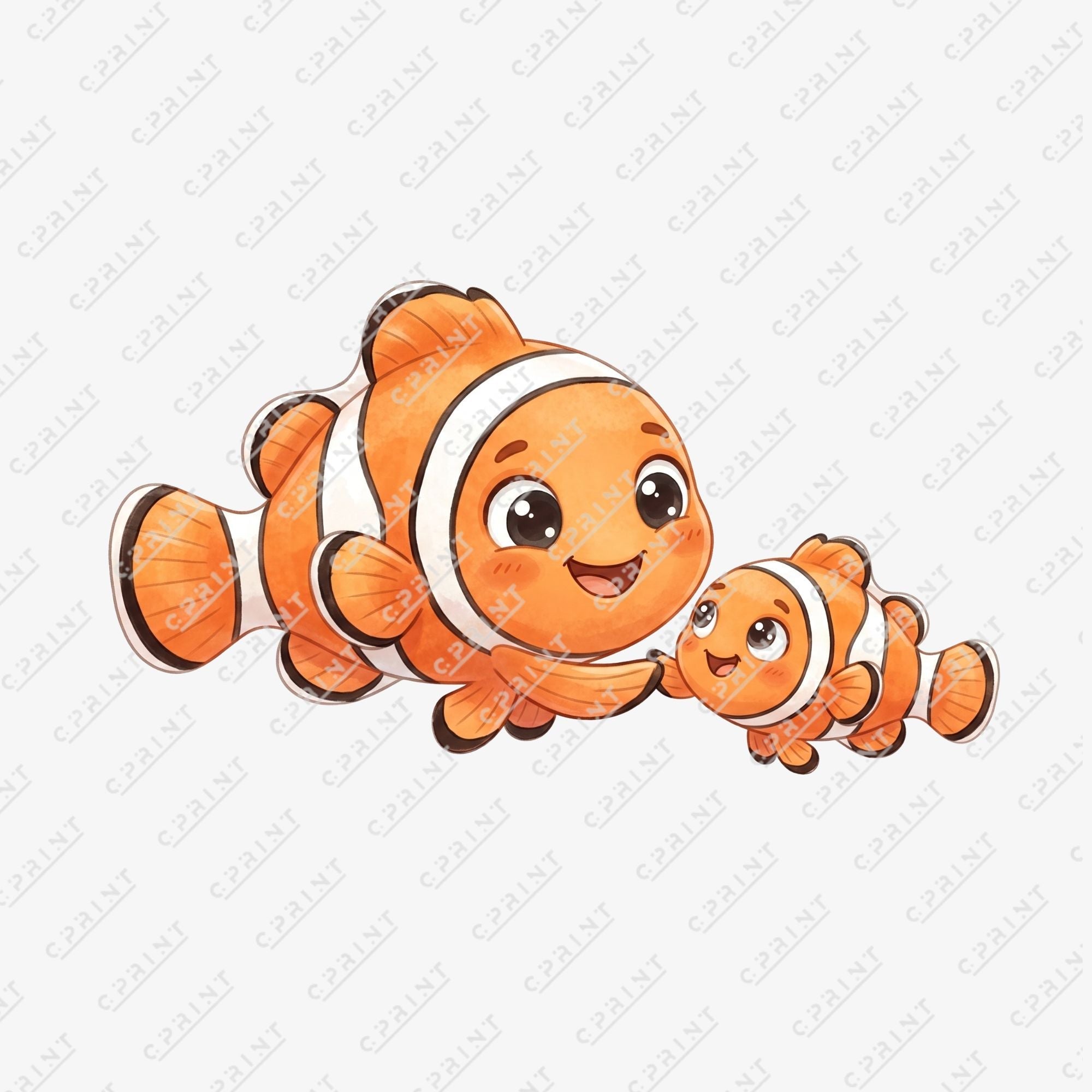 Cute Clownfish Pair Cutout