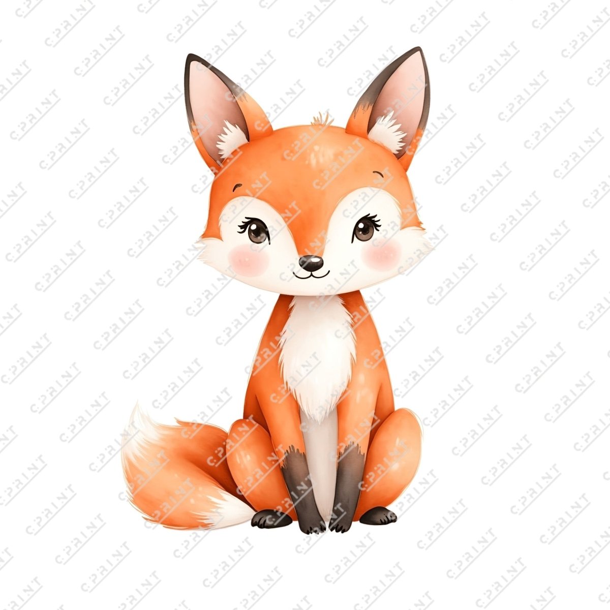Cute Watercolor Baby Fox - FestiUSA