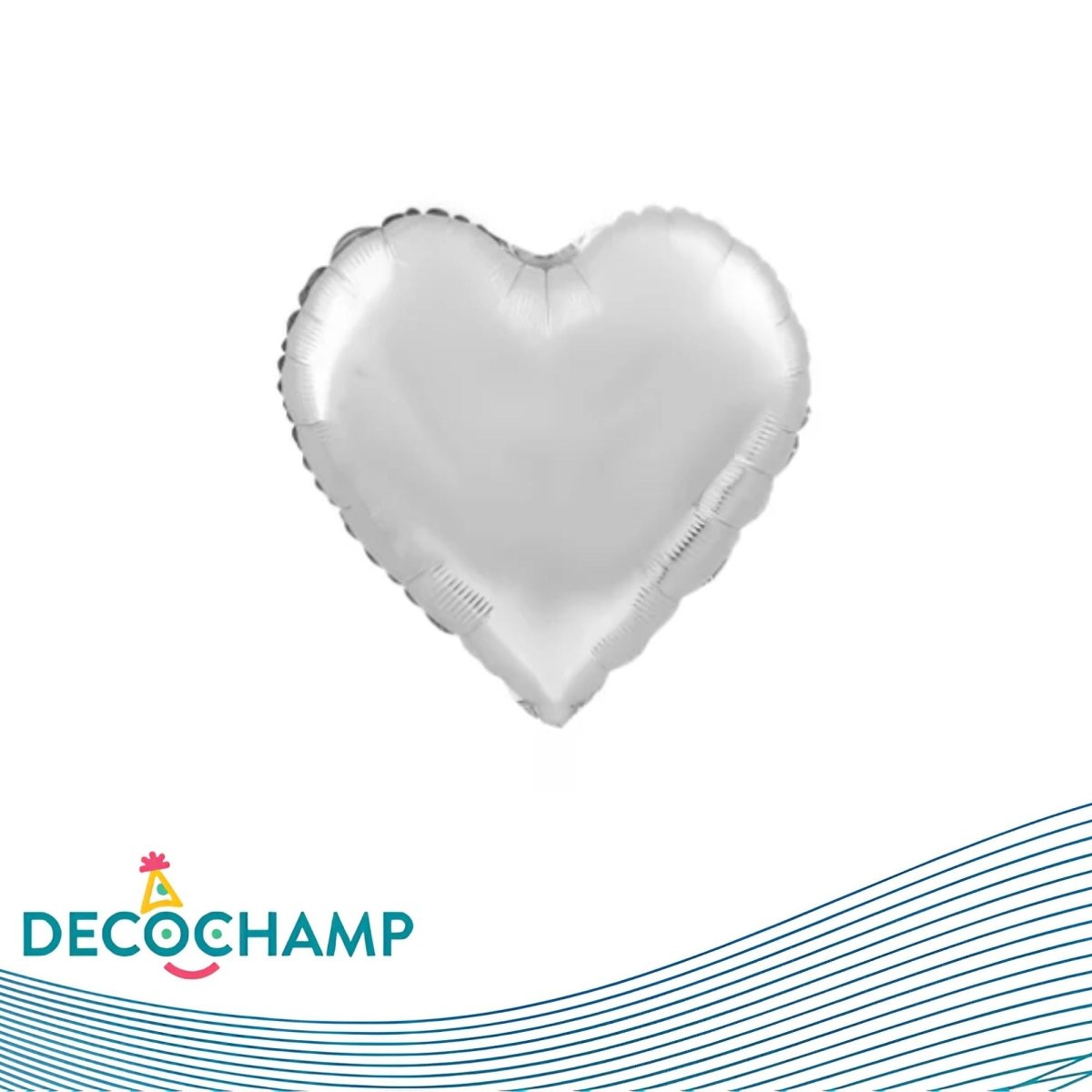 Deco Heart 36" Silver (Single Pack) - FestiUSA